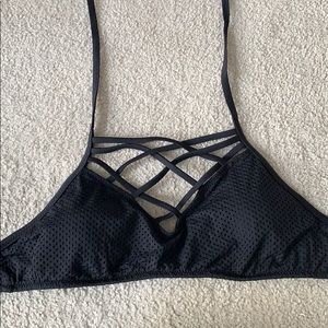 Target mesh criss cross bathing suit top